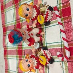 Vintage flocked Christmas ornaments